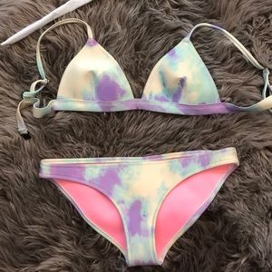 Tie dye triangl bikini SET